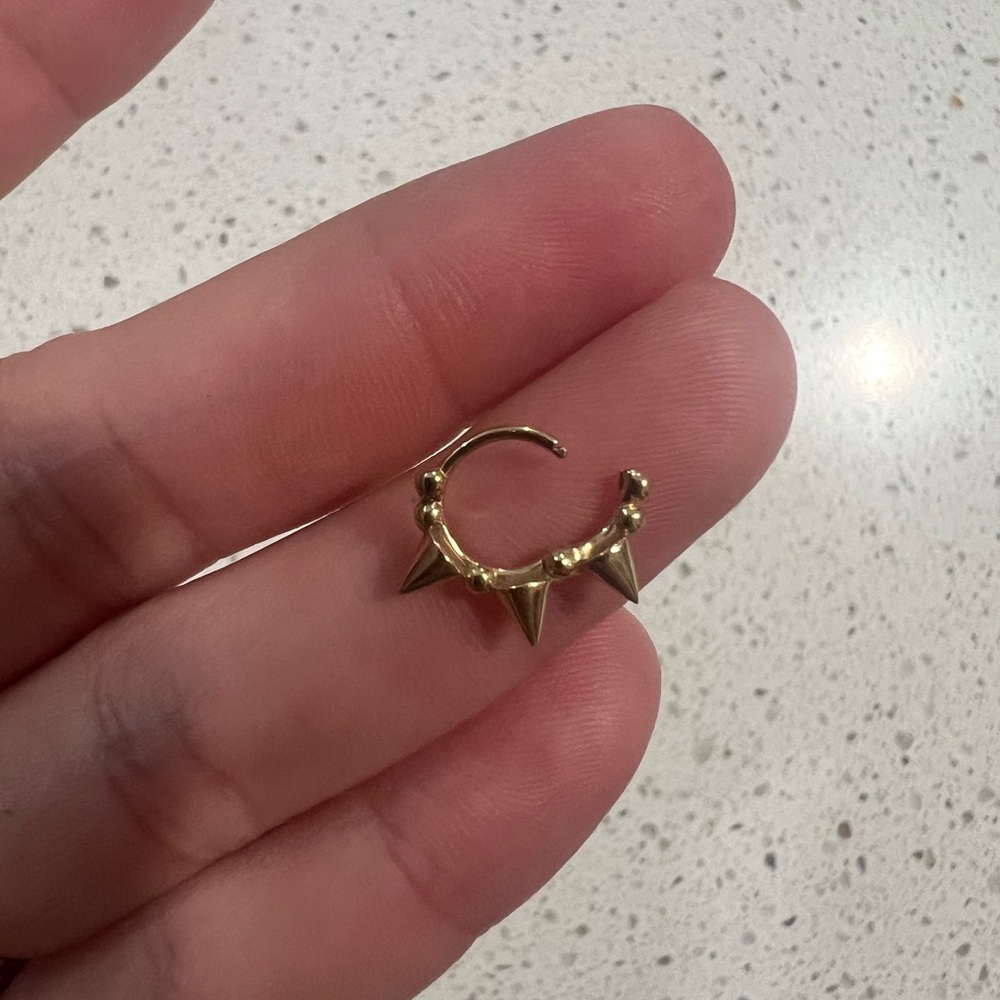 Maria Tash Gold Spike Hoop Earring